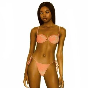 NEW BANANHOT REVOLVE ORANGE METALLIC BIKINI SET